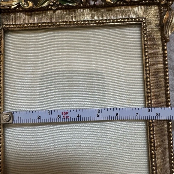 Matson Floral Gold tone Picture Frame hold 4x 3 photo - Picture 7 of 9